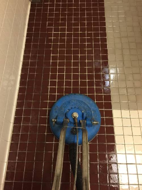 Tile & Grout cleaning of wash area